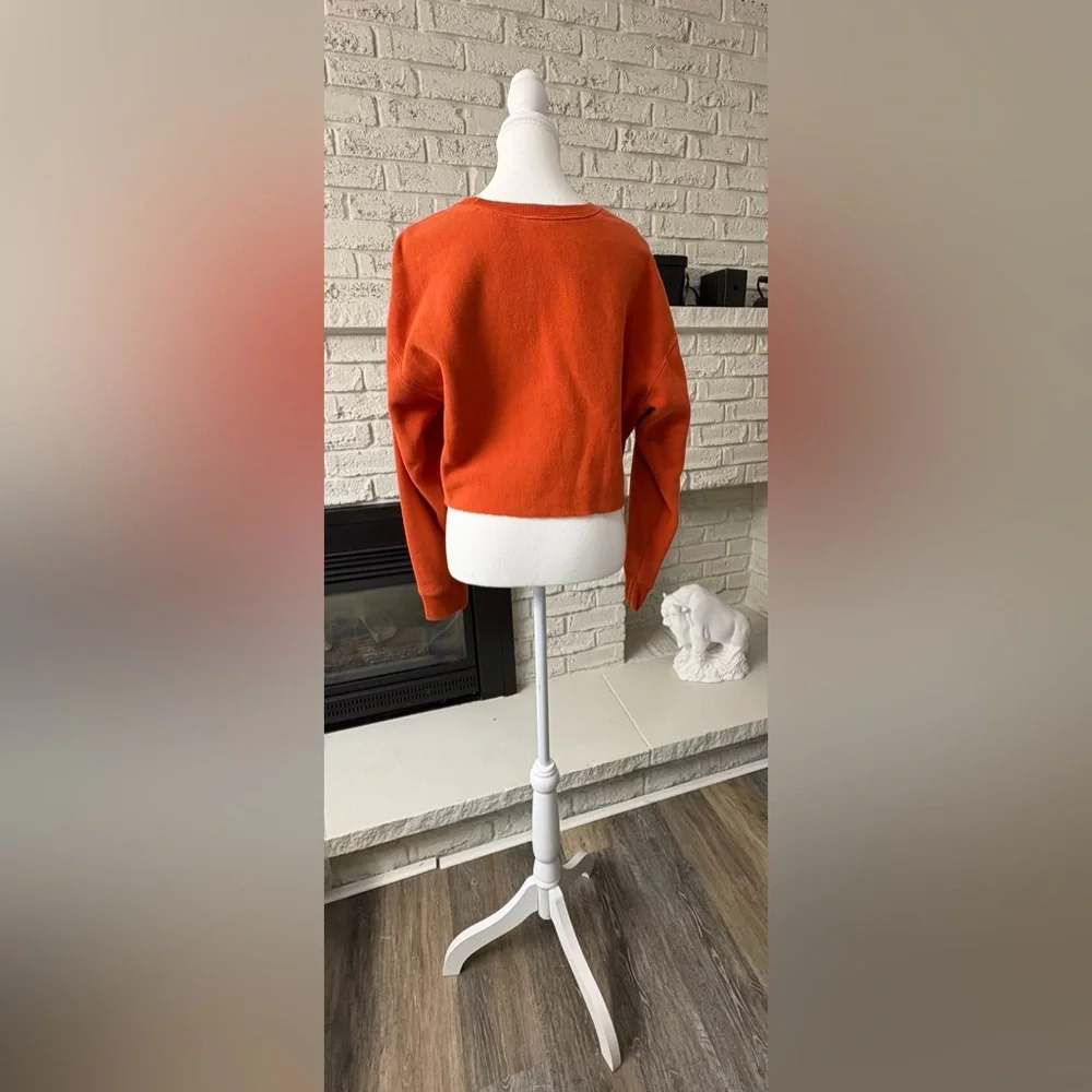 Champion Vibrant Orange Long Sleeve Crop Top Size Large - Picture 2 of 7